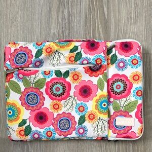 Floral Water Resistant Protective Laptop Sleeve with Pockets (14-14.4 inch)